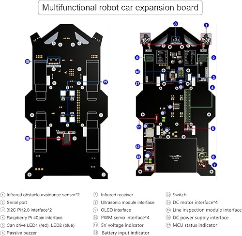 Miniatura 6 de Yahboom Raspberry Pi 5 4GB AI Starter Robot para programación de Python, kit de automóvil, reconocimiento visual, conducción autónoma, control