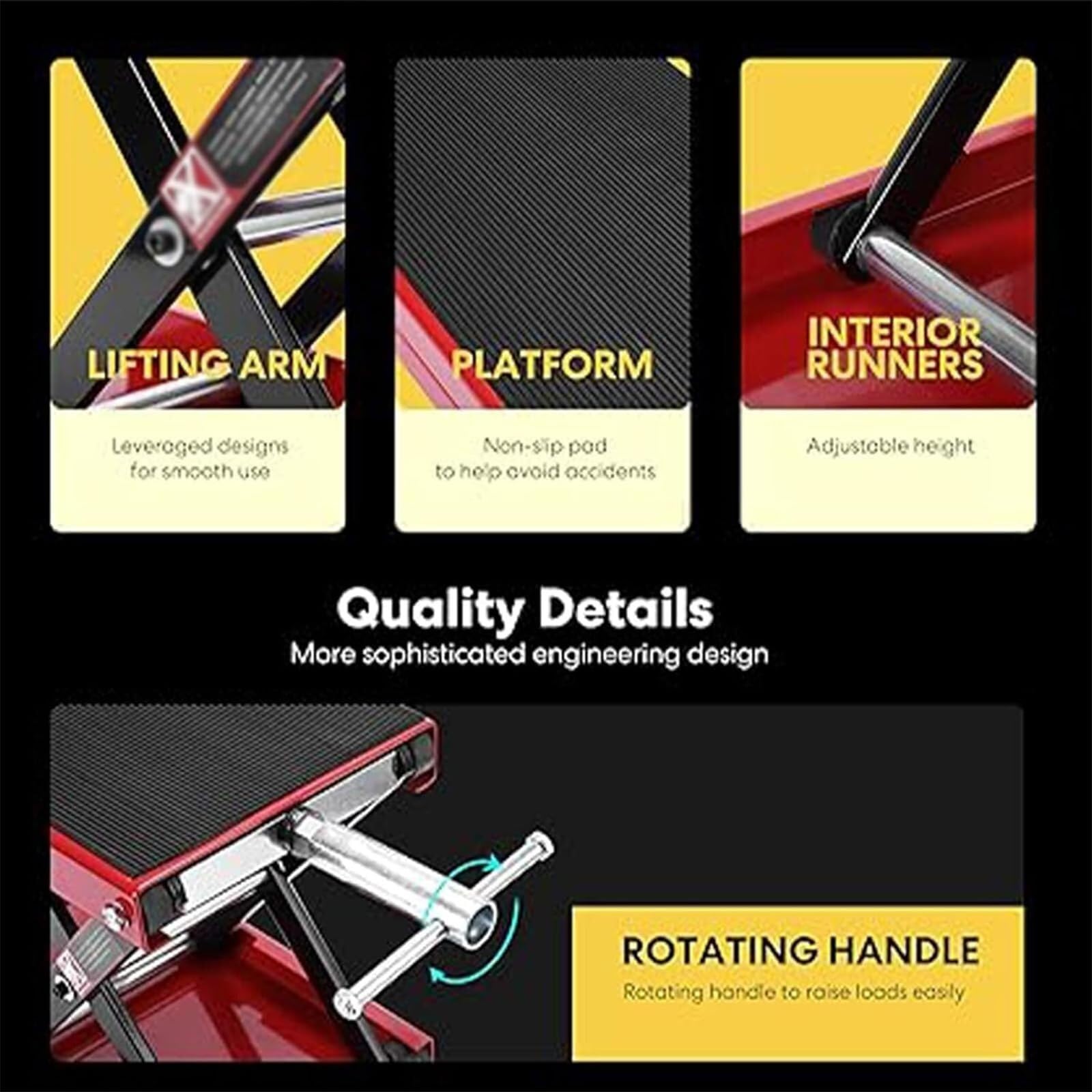 Motorrad-Reparatur-Hebetisch, verstellbarer hydraulischer Scherenwagenheber, robuste Hebebühne für effiziente Reparaturen und Wartung von Motorrädern und Autos