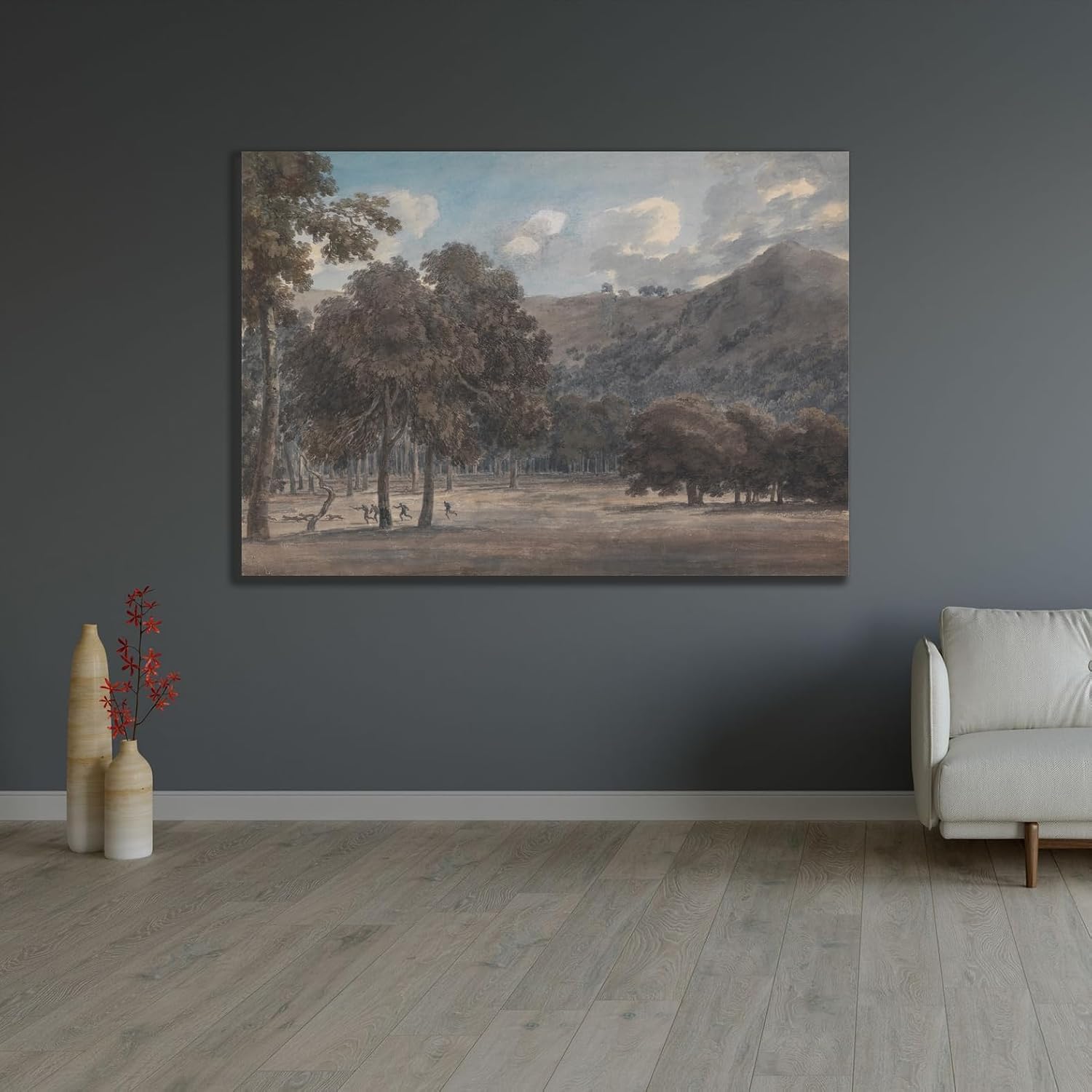 ArtDirect Il Parco degli Astroni, The Wooded Crater Bottom with Hunt in Progress Unframed Art Print Giclee Poster by John Robert Cozens - Ready for Framing with Customization Sizes 10x7, 14x10, 20x14, 34x24, 48x34 and 60x42 inches