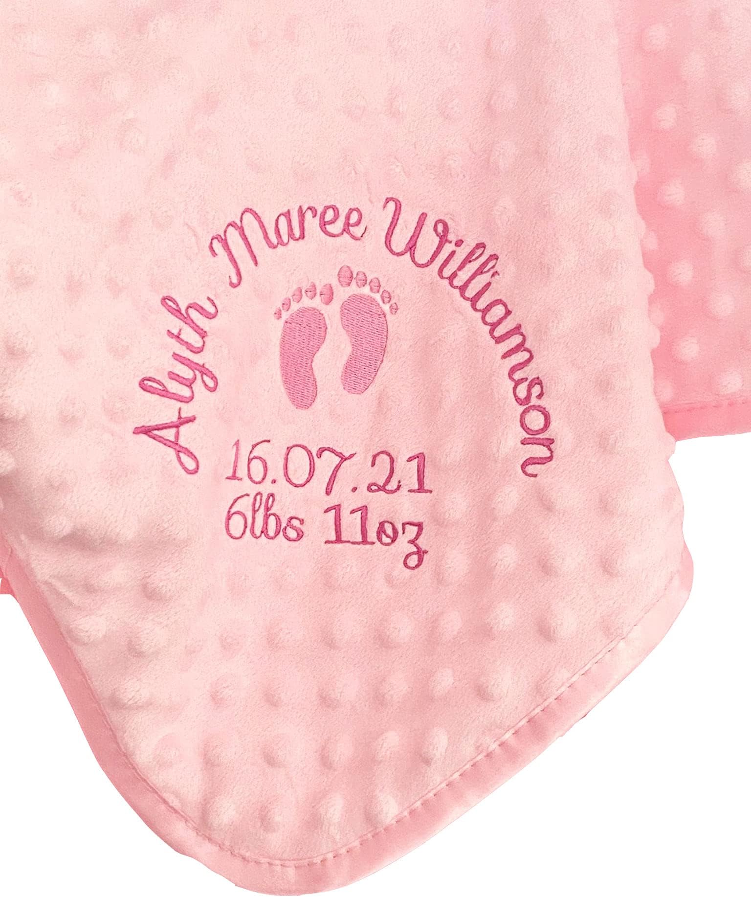 Luxury Personalised pink bubble Baby Blanket,baby girls blanket, Baby Gift, Christening/Baby shower gift