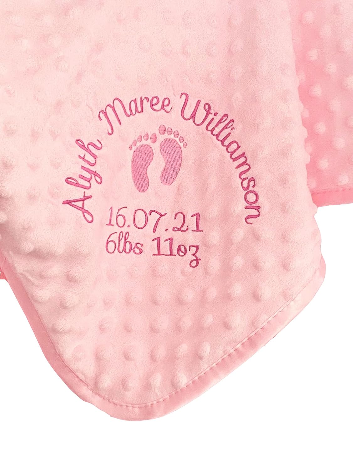personalised pink blanket