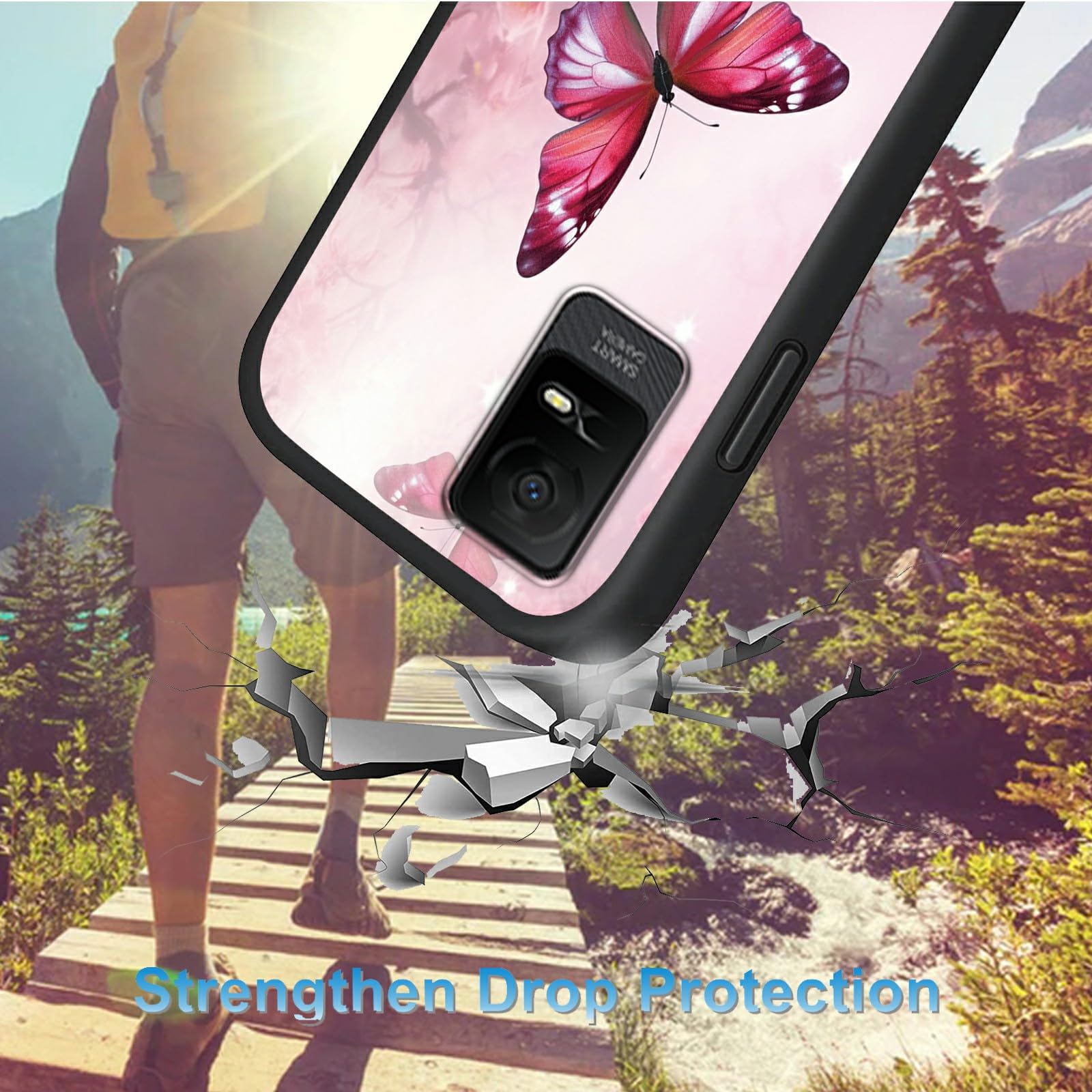 BWEGRHE Coque TPU Motif Dinosaure Pour TCL ION V / ION X T607DL (2023) - Silicone Souple Antidérapant - Fin Et Protecteur