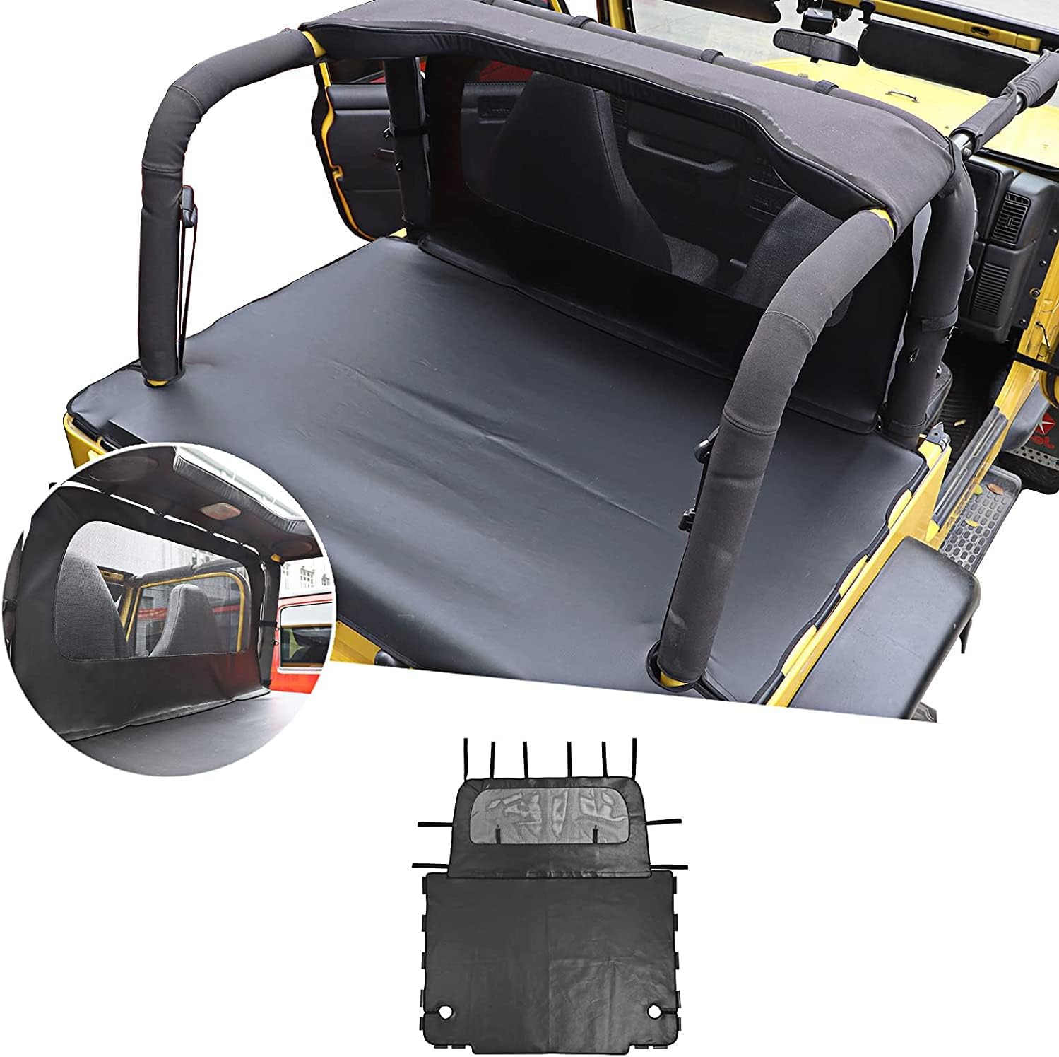Trunk Leather Cargo Mat Cover for 1997-2006 Jeep Wrangler TJ Seat Barriers Isolation Cover