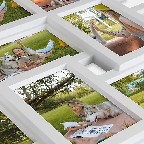 Miniatura 7 de Marcos de fotos de collage de 12 aperturas para decoración de pared, marcos de fotos de collage de 4 x 6 con ganchos de metal, juego de marcos de