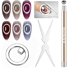 JODSONE Ring Cat Eye Magnet Set for Nails with Hollow Circle,Ball Magnet & 3-in-1 Magnetic Tool for Black Hole,Halo & Multi Effects,Cat Eye Gel Polish Nail Art DIY Salon Use