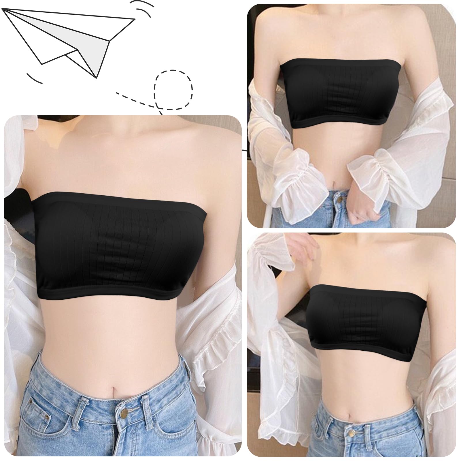 Amexo 5 Piezas Sujetador para Niñas Brasieres de Entrenamiento Ropa Interior Transpirable Sujetadores sin Costuras con Almohadillas Extraíbles lencería sin Rieles para Adolescentes Niñas 13-18 Años