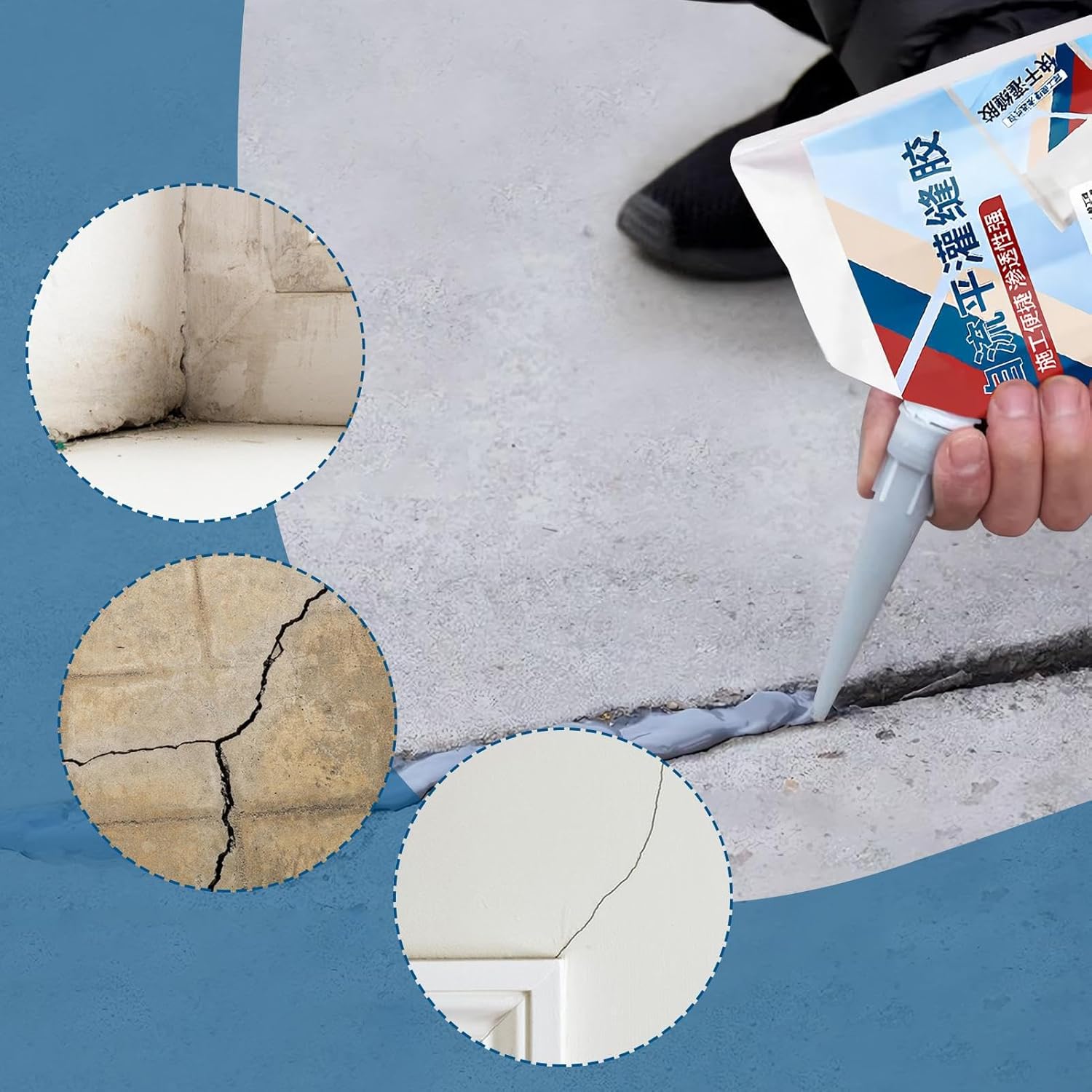 Liquid Cement Crack Filler | Waterproof Quick Drying Self-Leveling Sealant - Concretes Filler Caulk Sealant Liquid | for Asphalt, Walkways, Patios, Outdoor, Terraces, Wall