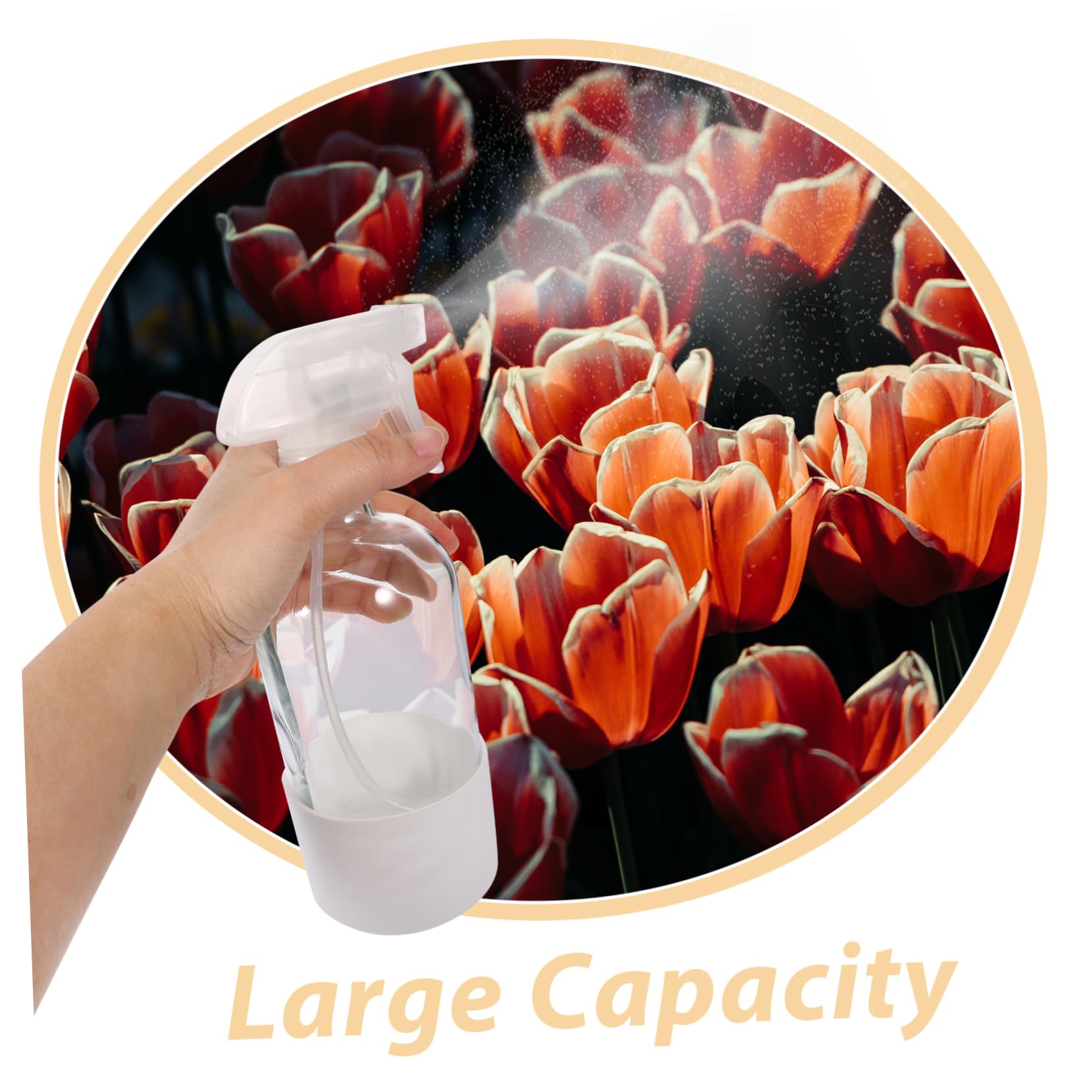 Gatuida 2 Botellas de Spray de Vidrio de 500ml con Funda de Silicona, Reutilizables y Pulverización, para Cabello y Limpieza