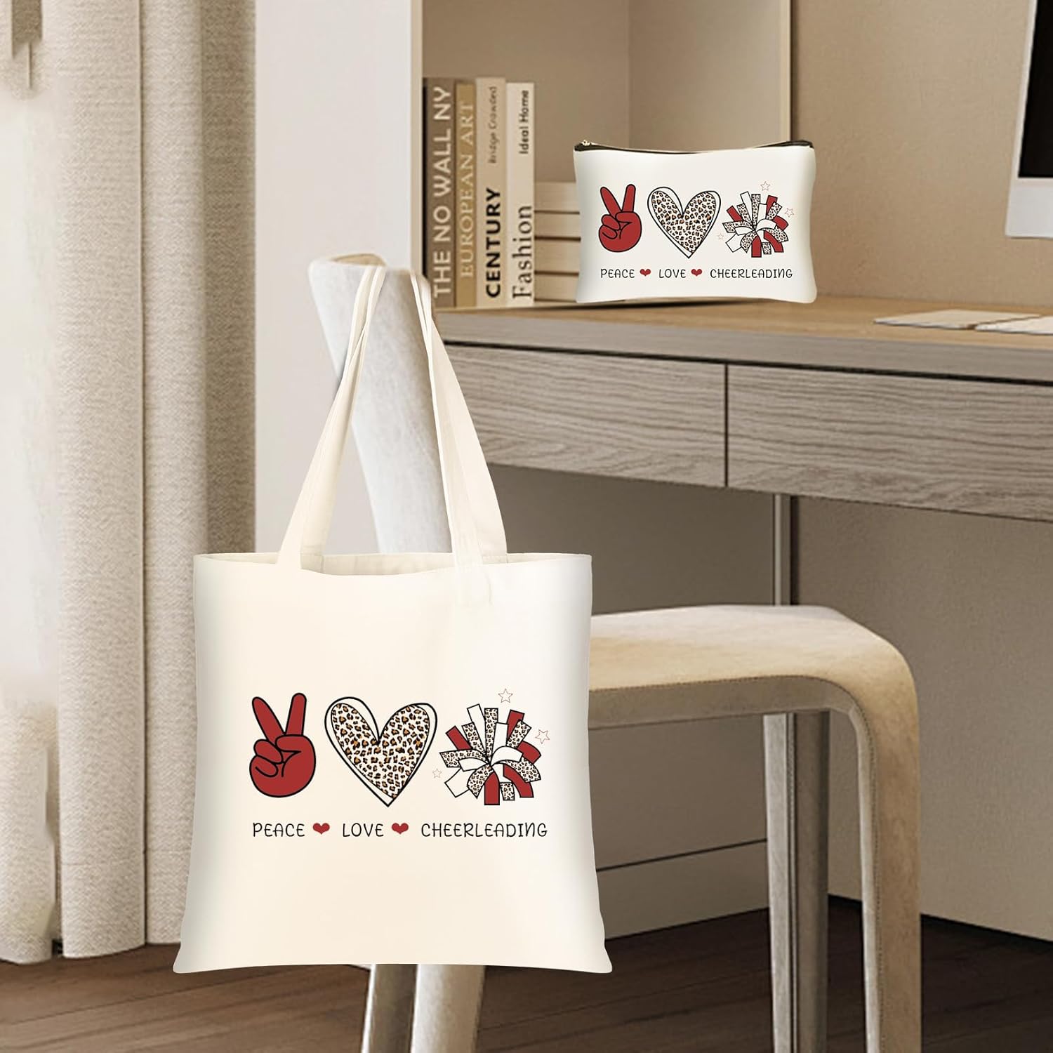 DHQH Cheerleader Gifts for Women, Cheer Tote Bag for Birthday Christmas, Mothers Day Gifts for Her, Sports Party Favor Reusable Grocery Bag for Cheerleaders - Image 4