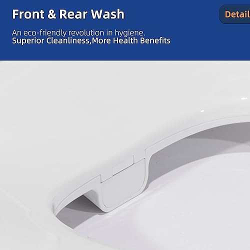 Miniatura 4 de Asiento de inodoro de bidé no eléctrico Swash Ecoseat se adapta a inodoros alargados, color blanco, sistema de boquilla doble, bidé con fácil