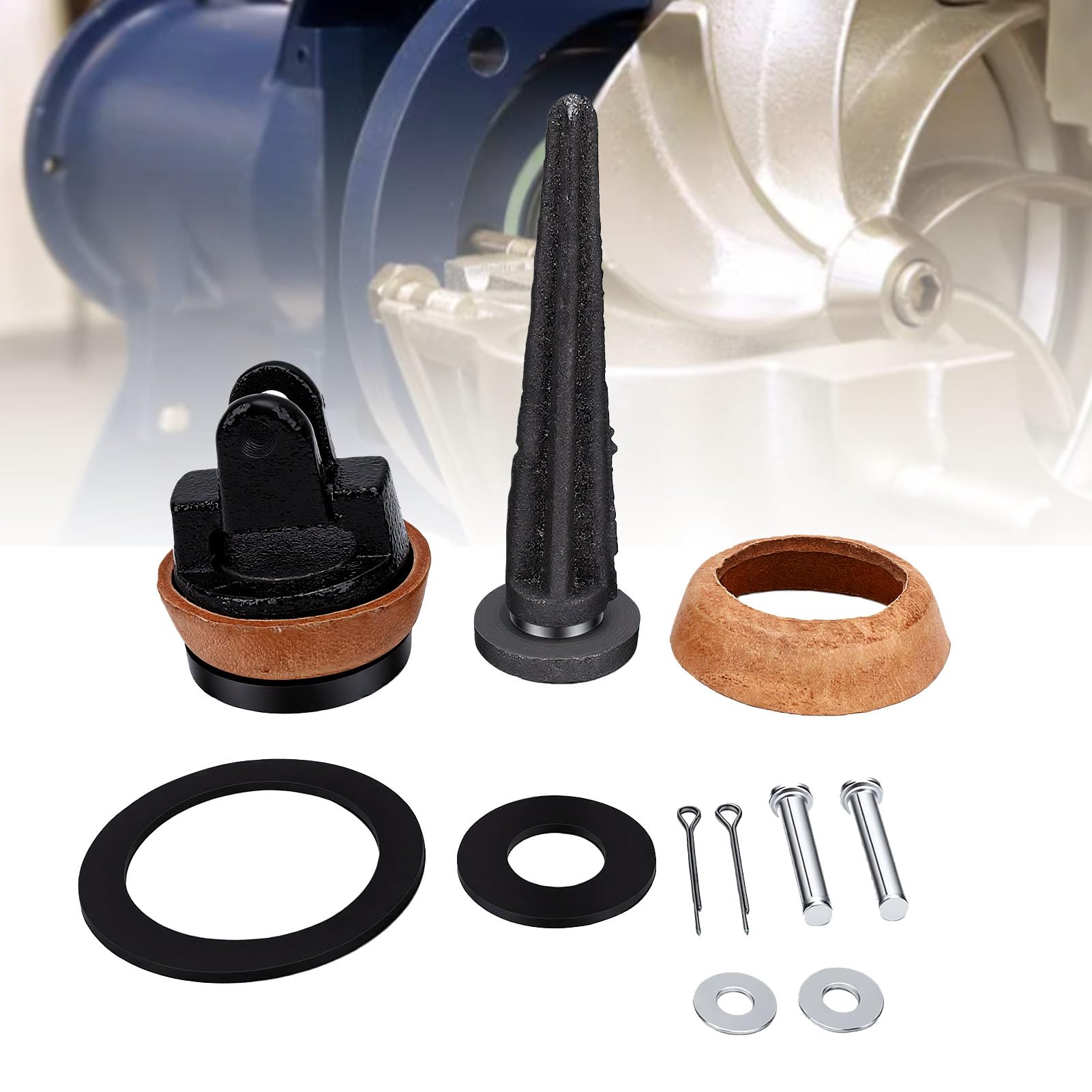 Generic Kit de réparation de pompe à eau, piston résistant avec joint en cuir pour utilisation dans le jardin, 5 composants