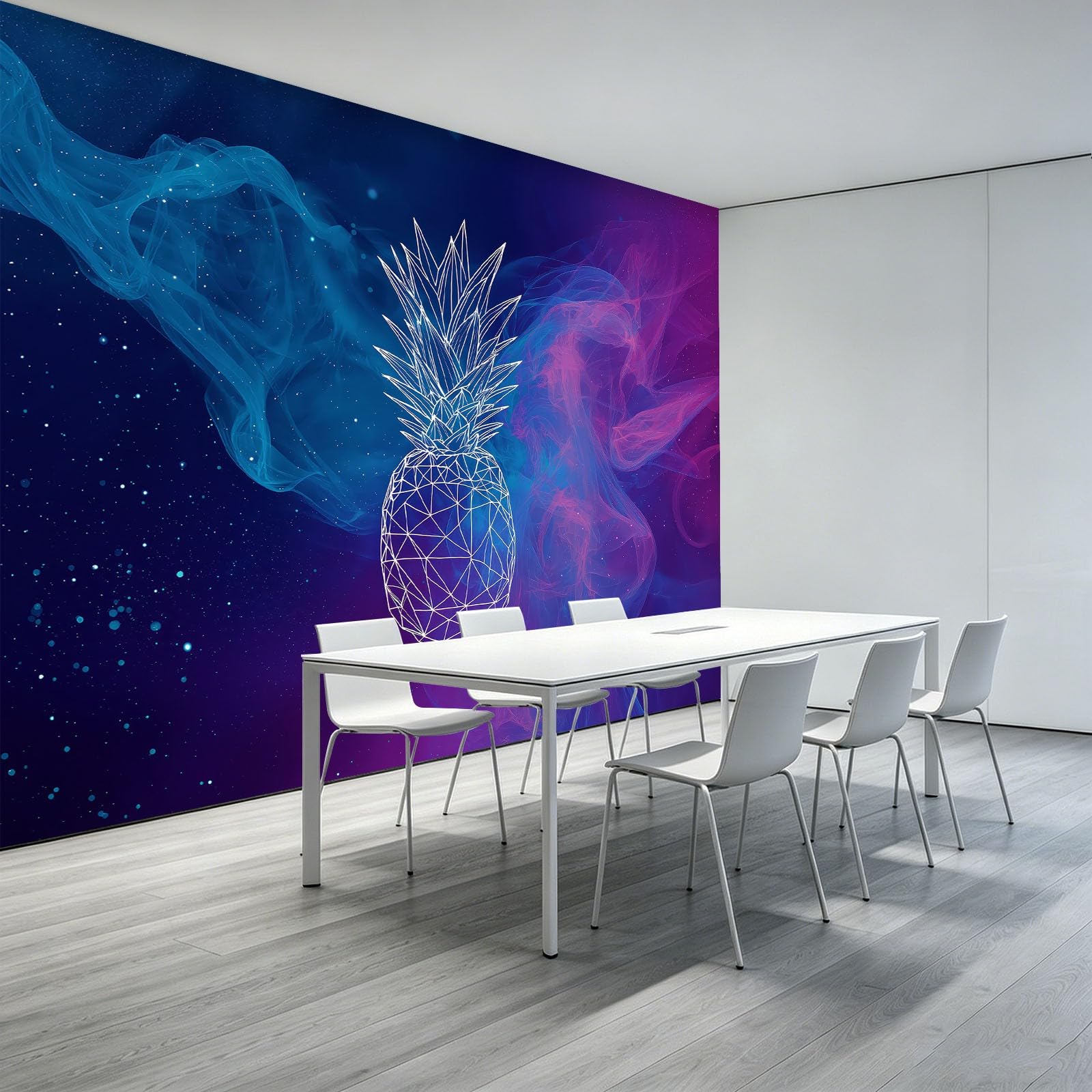 Générique Panoramiczna tapeta 200 x 140 cm fantazja wszechświat gwiaździste niebo ananas włóknina XXL fototapeta gobelin fototapeta salon sypialnia - tapeta Trompe l'eil efekt 3D, fioletowa