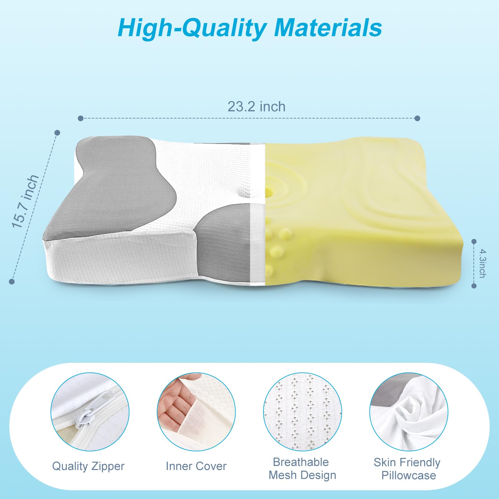 Amazon.com: NPET Pain Relief Cooling Pillow for Neck Support