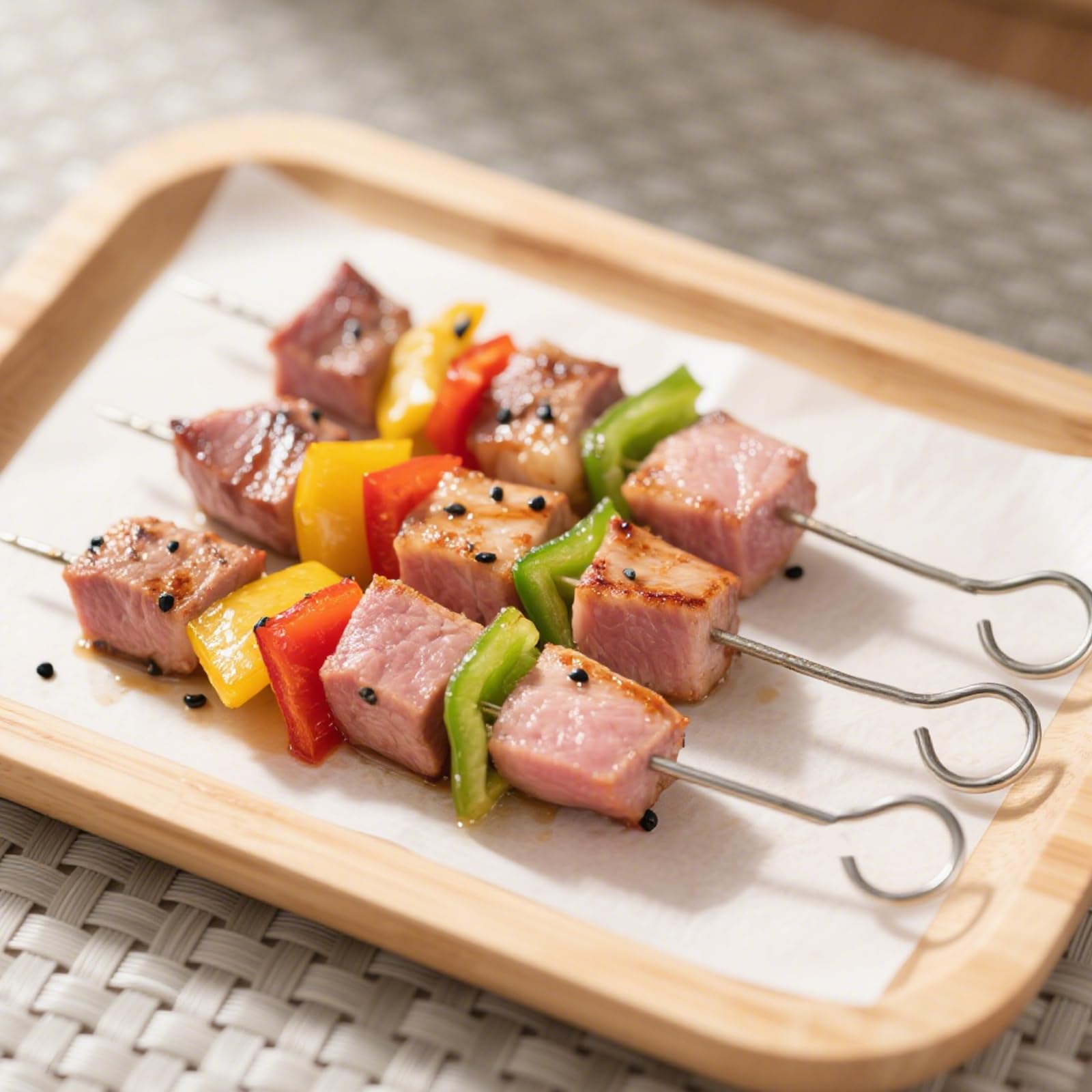 Brochettes De Barbecue Réutilisables,6 Pièces,en Acier Inoxydable,Kebab