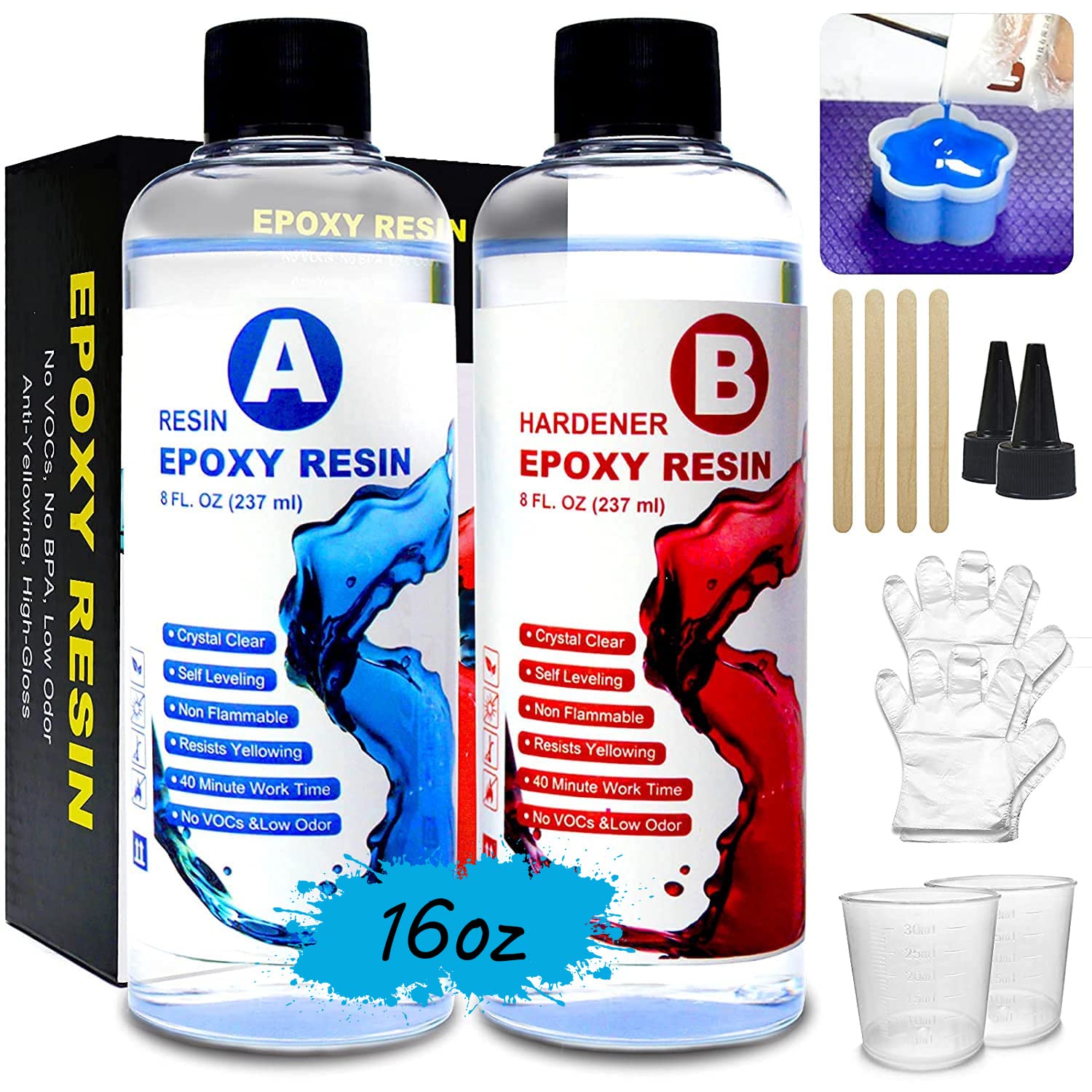 Buy Silicone Mold Making Kit, 16oz Clear Crystal Coating Epoxy Resin