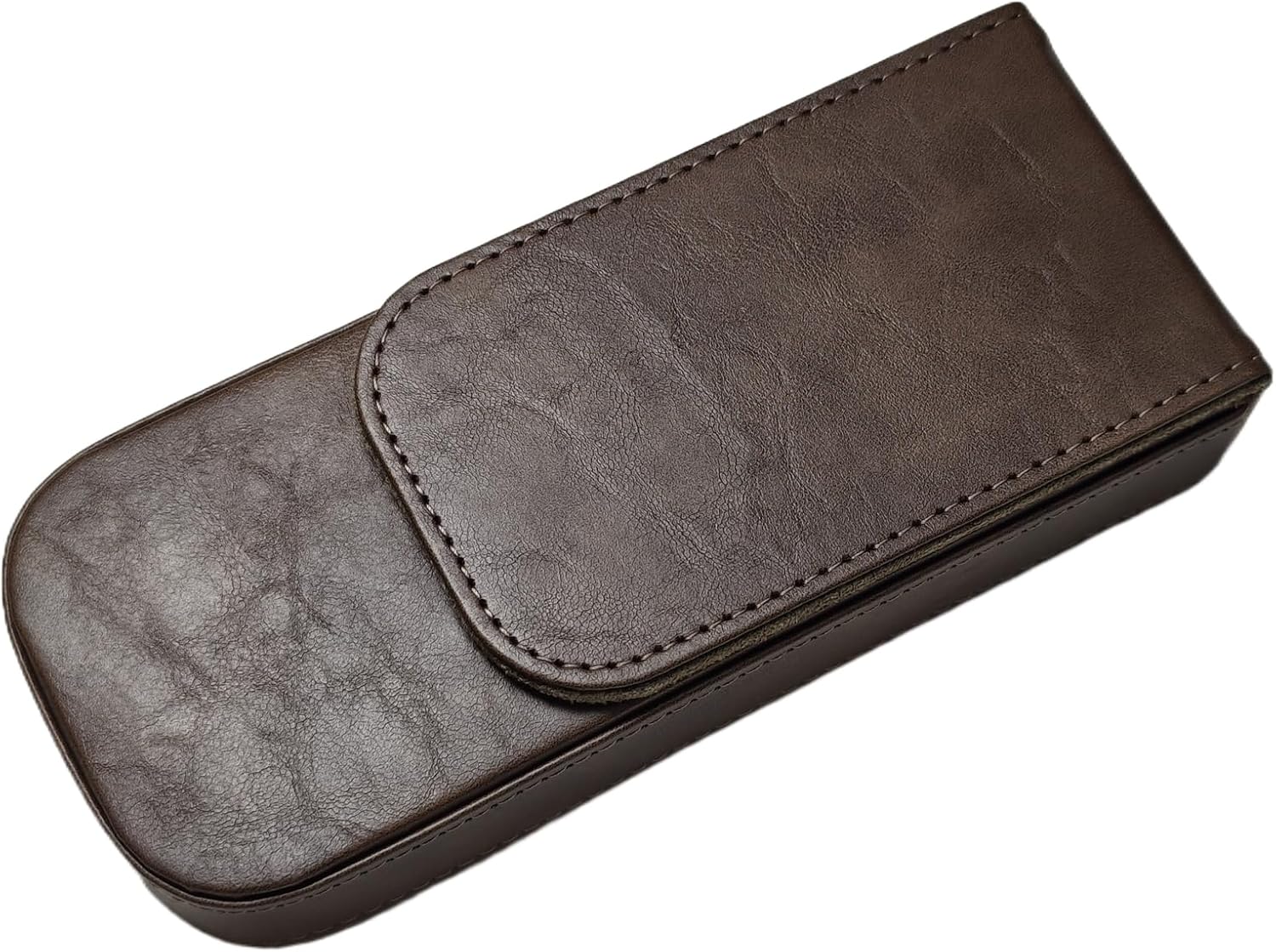 3Slots Leather Fountain Pen Case Collector Organizer - Handmade Pen Case Vintage Crazy Horse Print Leather Pen Protective Sleeve Cover Pen Storage Gift Box (Brown)