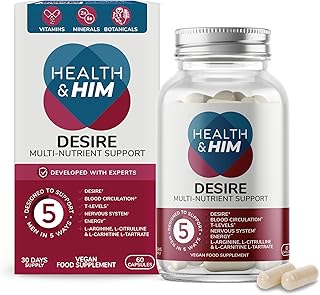 Health & Him Desire Supplements for Men - 60 Capsules - Supp