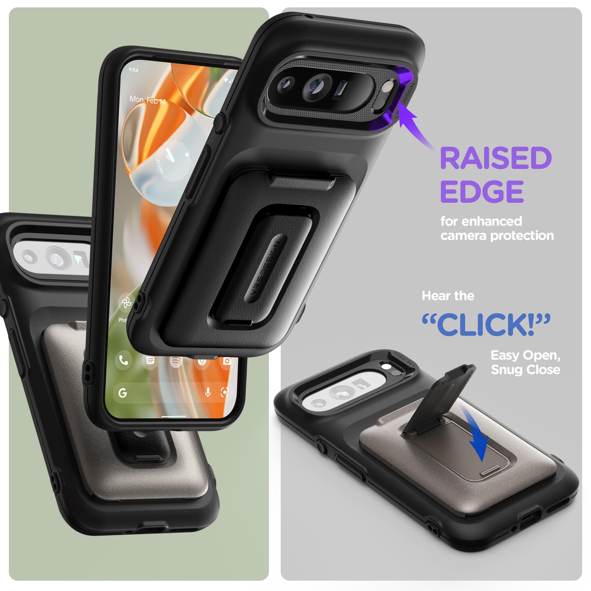 VRS DESIGN Orb Case for Pixel 9 Pro (2024), Premium Wallet