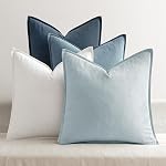 MIULEE Housses de Coussin Décoratives en Lin Neutre 18x18 Pouces Paquet de 4 | Housses de Coussin Naturelles Douces pour Canapé Décor Moderne de Maison pour Salon Lit