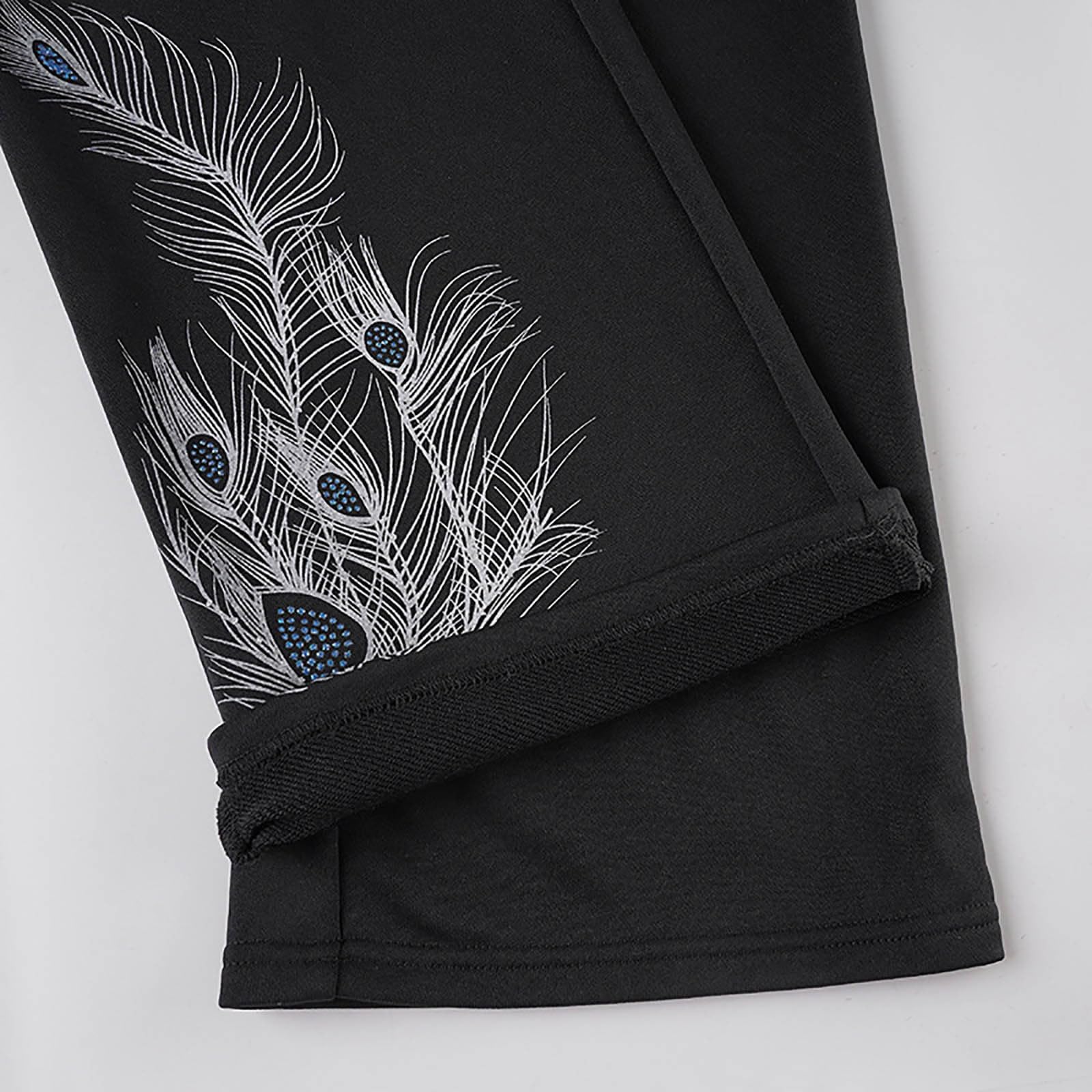 Pantalon Chandal Mujer Chandal Ancho Jogger Pantalones Casuales Estampados con cordón Ajustable Tiro bajo diseño Urbano Pierna Recta y cómodos para Mujer