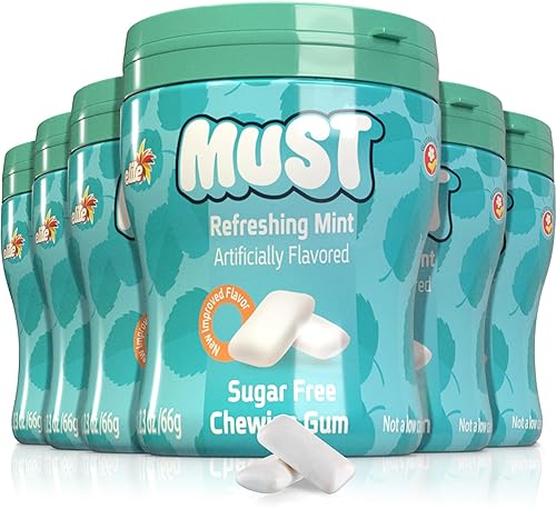 Elite Must Refreshing Mint - Goma de mascar sin azúcar, 2.3 onzas (paquete de 6)