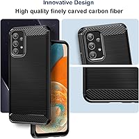 Vista 3 de Funda Qiinogow compatible con Samsung Galaxy A23 4G/5G, cubierta delgada para teléfono con absorción de golpes, funda protectora de fibra de carbono