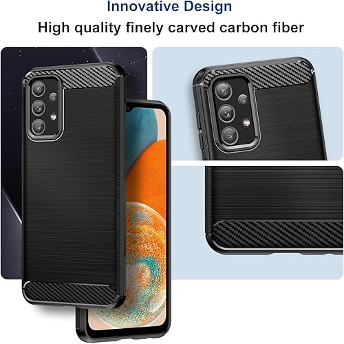 Miniatura 3 de Qiinogow Funda compatible con Samsung Galaxy A23 4G5G, funda delgada para teléfono con absorción de golpes, funda protectora de goma TPU de fibra de