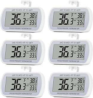 6 Pack Refrigerator Thermometer Digital Fridge Freeze Room Thermometer