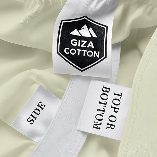 Miniatura 4 de MyGiza Sheets, Juego de sábanas 100% de algodón egipcio Giza, tamaño matrimonial XL, extra largo, para adaptarse a colchones de hasta 15 pulgadas de