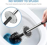 Vista 3 de SetSail Cepillo de Inodoro, Juego de Cepillo de Inodoro de Tamaño Compacto y Soporte para Baño con Mango de Acero Inoxidable, Cepillo Limpiador