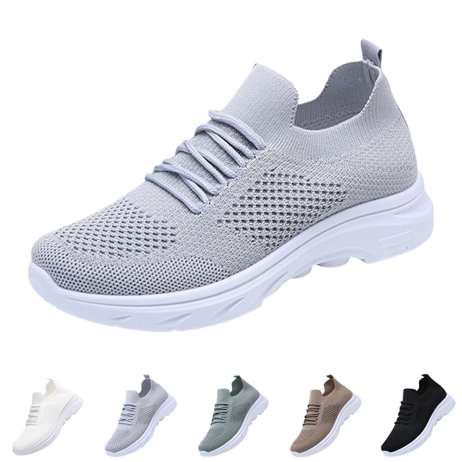 Basket Running Femme Chaussure Orthopédique Femme Respirantes Slip on Fitness Légères Sneakers Respirant Légères Jogging Fitness Course Gym Outdoor