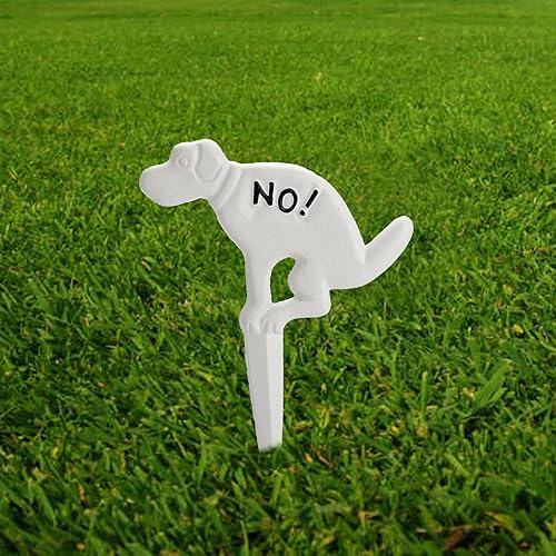 Vista 5 de JUXYES Paquete de 2 estacas de hierro fundido para el patio de No Pooping Yard, No Dog Allowed Poop Spike Guías de Manguera de Jardín Estaca