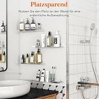 Lifewit Átlátszó Akril Fali Polc Szett, 4 db, 38 cm, Terhelhetőség 9 kg, Minimál Stílusú Lebegő Polcok Nappaliba, Fürdőszobába, Hálószobába, 7