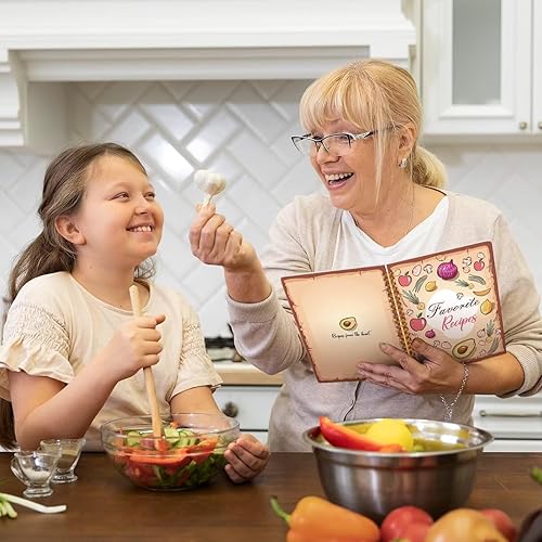 Miniatura 7 de LuBudingJoy Cuaderno de recetas en blanco para escribir en tus propias recetas, receta personal de tapa dura de Sprial de página completa, diario de