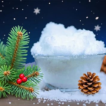 Sukh Christmas Fake Snow - 11oz Instant Snow Powder Artificial Snow for Crafts Great for Creating A Winter Wonderland Vibe in Holiday Christmas Home Decor Makes 1 Gallon