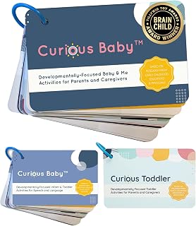 Curious Baby™, Toddler, and Speech Development Cards. Award Winning 40+ Activities for Baby & Me, Activity at Home, Speech and Language Development