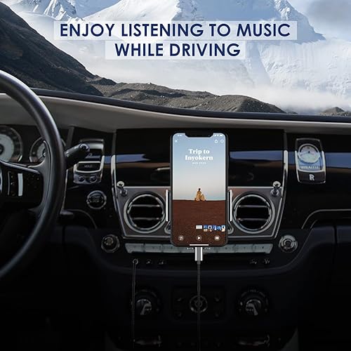 Miniatura 2 de Cable auxiliar de iPhone para automóvil, cable Lightning a audio de 0.138 in certificado MFi de Apple, 6.6 pies, compatible con iPhone