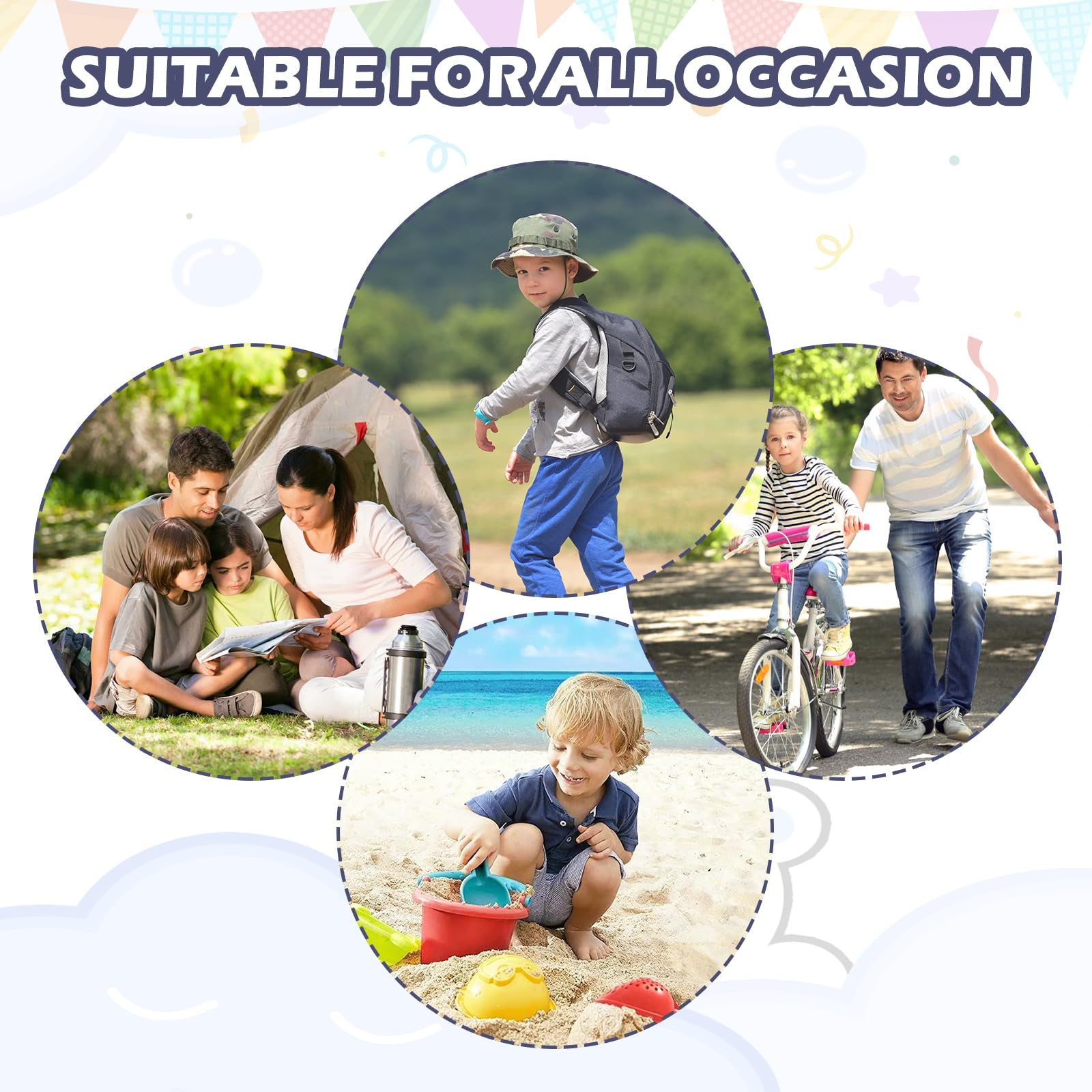 TAGVO Chapeau de Soleil Enfant, Protection UPF50, Séchage Rapide, Chapeau de Pêcheur Ajustable pour Enfants de 2 à 6 Ans