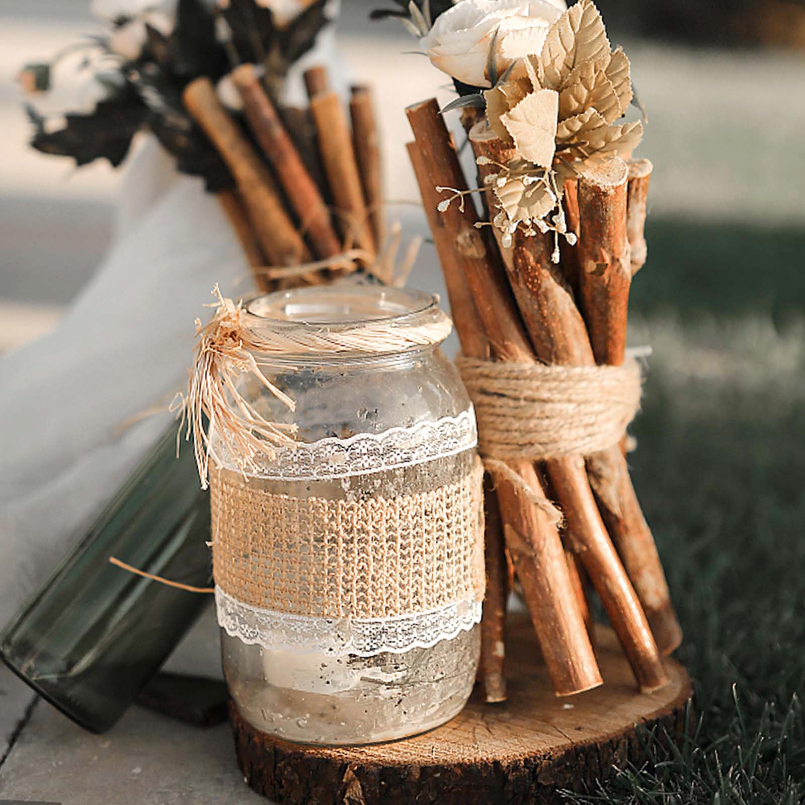 3 Rouleaux Ruban Jute Skytowards - 10m X 2cm Naturel - Décoration Mariage Noël Emballage Cadeau Artisanat