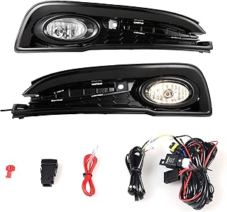 Winjet OEM Series Fog Lights for [2013 2014 2015 Honda Civic 4-Door Sedan ] Front Bumper Driving Fog Lamps Assembly + Switch + Harness + Wiring Kit 1 pair (Clear Lens)