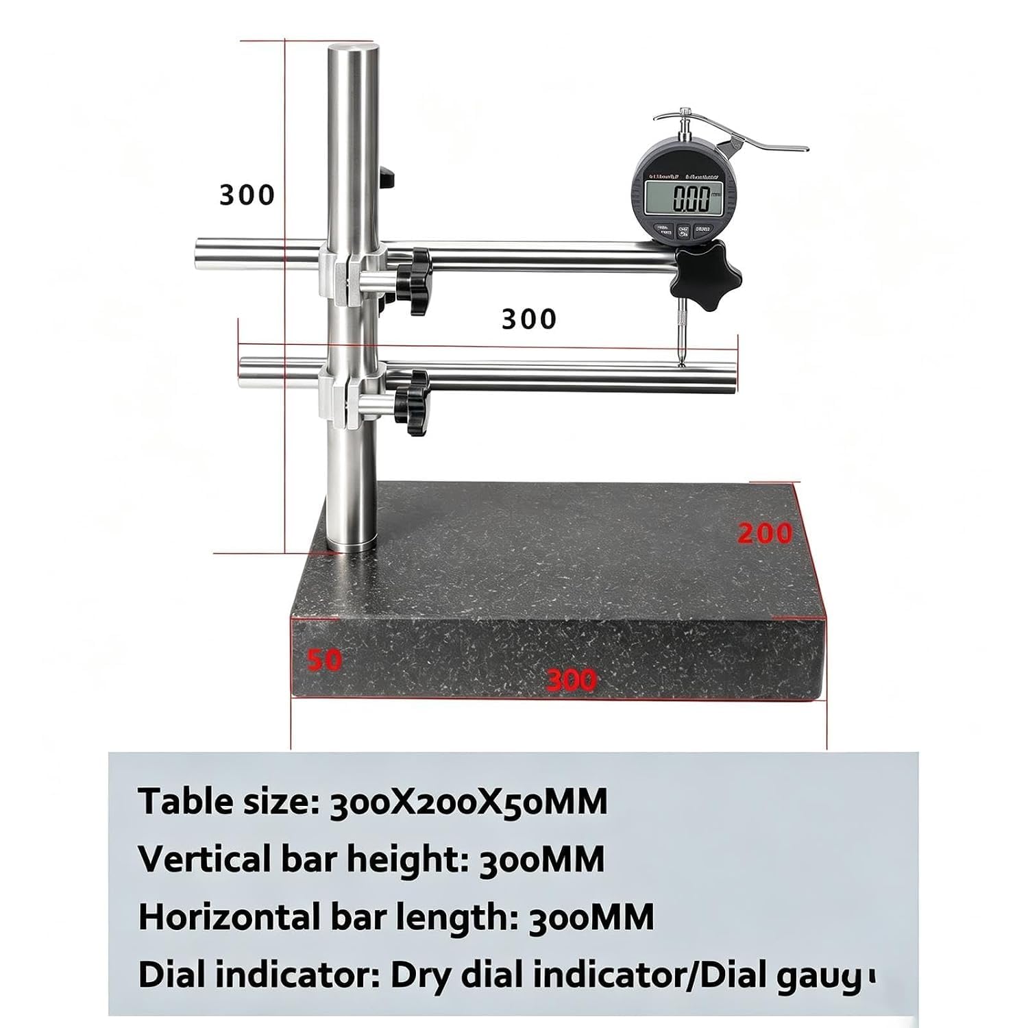 Medidor digital de espesor de pared, herramienta de medición de pared de botella de 0 a 12,7 mm, con soporte ajustable, para laboratorio. (1000%)