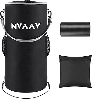 Waterproof Boat Trash Can with 6 Clips, Reusable Boat Garbage Can, Portable Pontoon Boat Accessories for Storage, Leakproof Boat Trash Bag for 10-13 Gal Garbage Bags, Boating, Camping, RV, Kayak