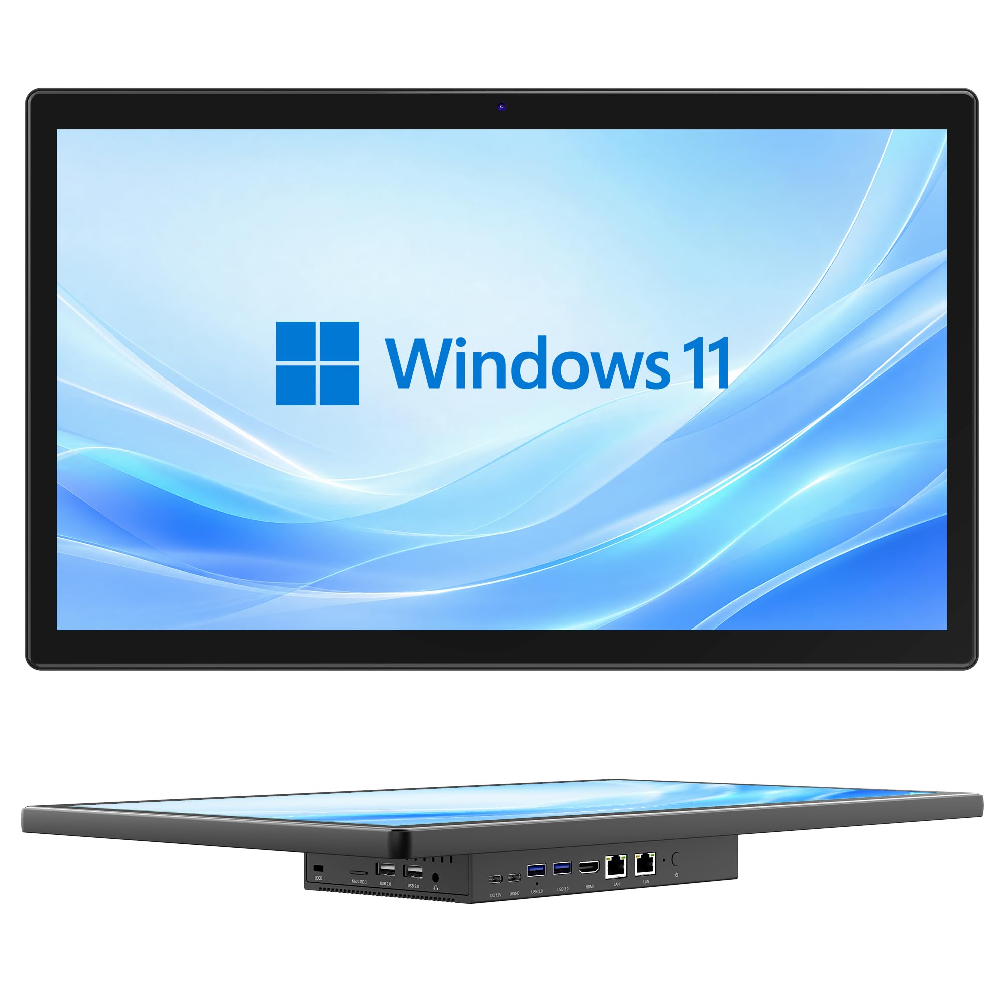Panel PC-HEIGAOLAPC 18,5" Industrie Touch Panel Computer All in One Win11 Pro, Fanless Embedded Touchscreen Tablet N100, 8GB Ram 128GB Rom, 1920*1080 IPS, HDMI2.0, Type-C3,1, 2*USB3,2, 2*USB2,0, 2*LAN