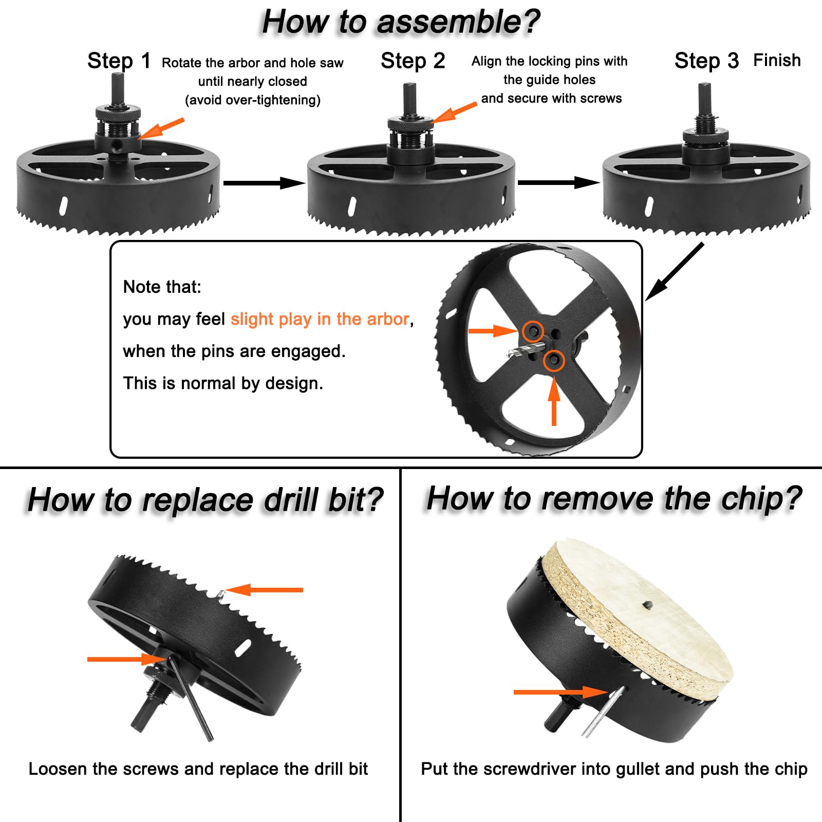 7 Inch Hole Saw With Arbor For Wood Metal Plastic, 7 In Bimetal Hole