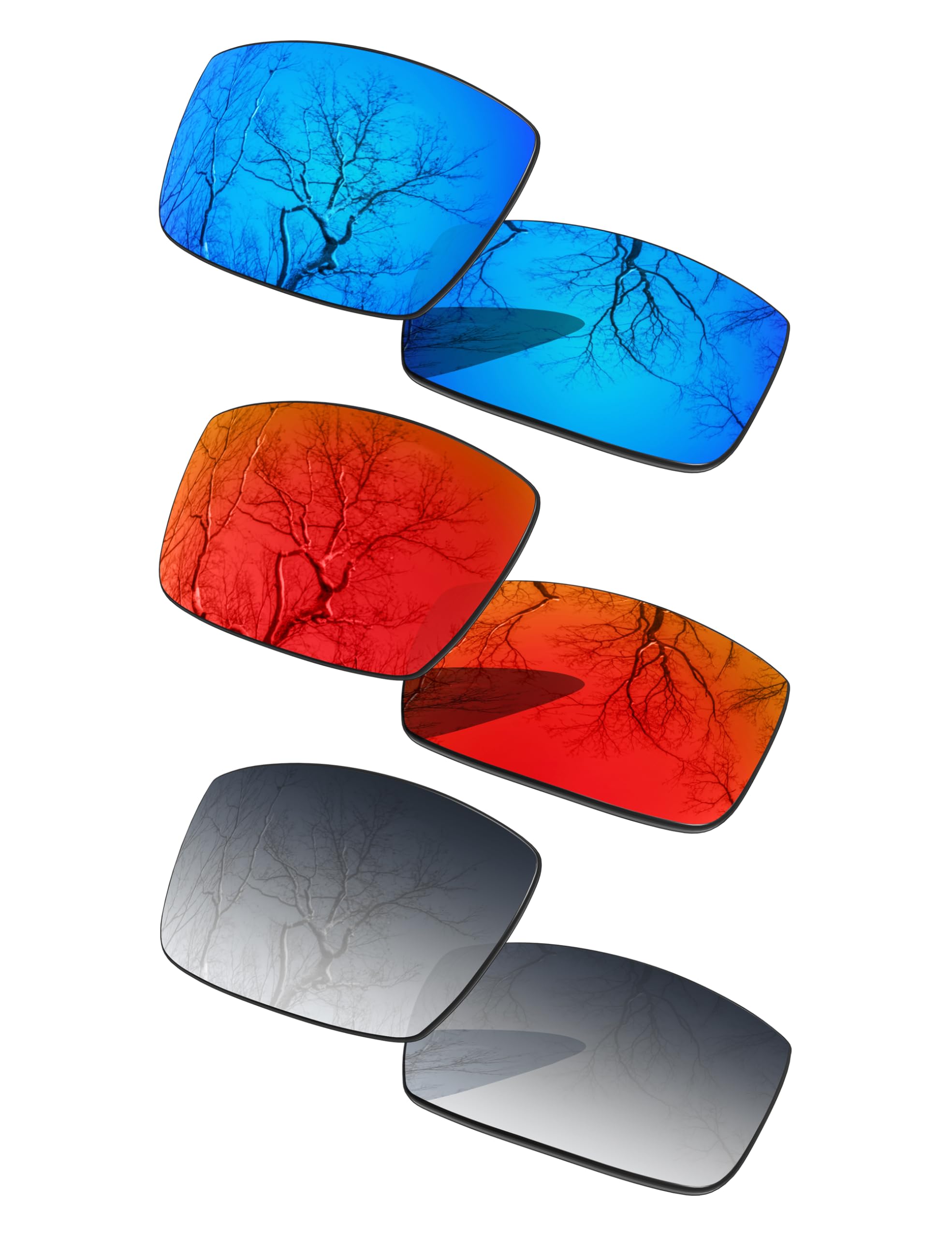 3 Pair Polarized Replacement Lenses for Oakley Gascan OO9014 Pack