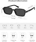 SOJOS Trendy Rectangle Polarized Lunettes de soleil Femmes Hommes, Petite Mode Rétro mince Slim Square Sunnies SJ2610