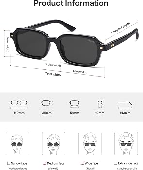 Amazon.com: SOJOS Trendy Rectangle Polarized Sunglasses  display picture 3