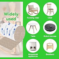 Vista 78 de Tiras de fieltro con respaldo adhesivo, tiras de fieltro adhesivas, paquete de 4 rollos de fieltro 1/2 x 60 pulgadas, cinta de fieltro beige