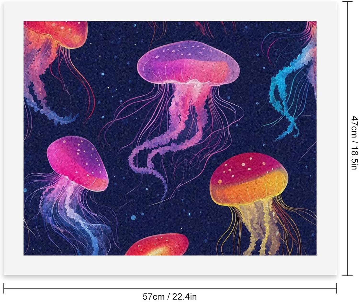 Colorful Jellyfish Paint by Numbers for Adults DIY Oil Painting Kit Digital Paintings on Cotton Abstract Artwork 22x18 Inch