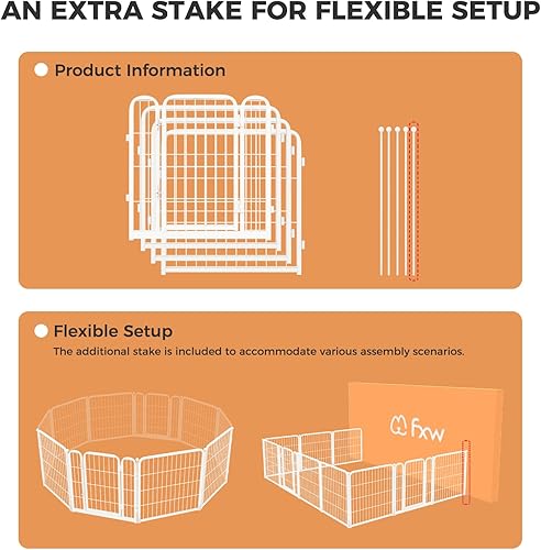 Miniatura 5 de FXW Homeplus - Corralito para perros diseñado para uso en interiores, 24 pulgadas de altura para cachorros y perros pequeños, blanco, patentado